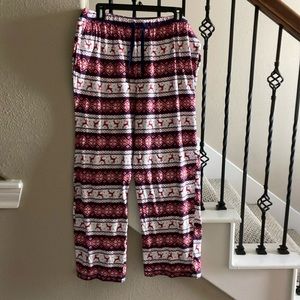 Lanz of Salzburg Sz L Women’s Reindeer Fair Isle Pajama PantS ONLY
